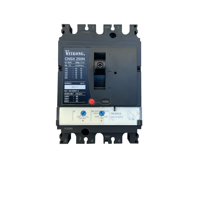 Interruptor termomagnético,en caja moldeada, CNSX250N, 3P , 50 KA a 440V, Tipo. TMD 250-145 Amperes , aplicable para arrancador: VKS-8000-090-T4/045-T2