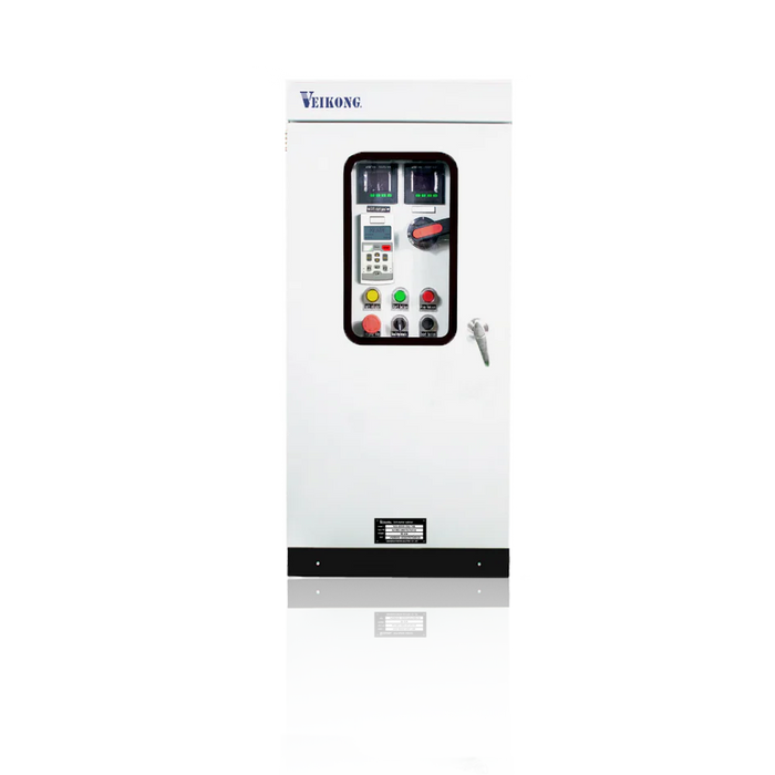 Arrancador Suave en Gabinete VKS-8000-055-T4B Trifásico, 380 - 480 VAC, 75 hp. Incluye: Interruptor principal con bypass incluido, IP54, panel de control, botones e indicador digital, paro de emergencia, desconectador en puerta, apartarrayos.