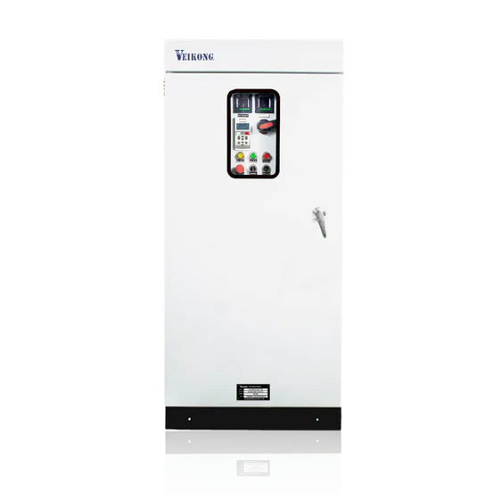 Arrancador Suave en Gabinete VKS-8000-400-T4B Trifásico, 380 - 480 VAC, 500 hp Incluye: Interruptor principal con bypass incluido, IP54, panel de control, botones e indicador digital, paro de emergencia, desconectador en puerta, apartarrayos.