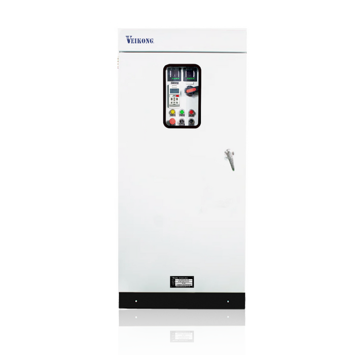Arrancador Suave en Gabinete VKS-8000-160-T4B Trifásico, 380 - 480 VAC, 200 hp Incluye: Interruptor principal con bypass incluido, IP54, panel de control, botones e indicador digital, paro de emergencia, desconectador en puerta, apartarrayos.