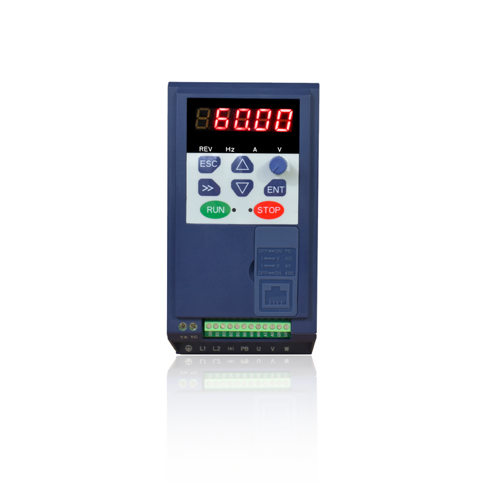 Variador de Frecuencia Monofásico 0.5 hp VFD500M-R40GS2B, 200 - 240 VAC, Corriente (A): 2.8 - 3.2