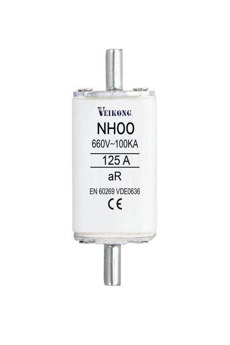 Juego de 3 Fusibles de cuchilla, Tamaño NH00 , Acción Rapida (AR), 690VAC, 125 Amp, 100kA, para variador; VFD500-037G/045PT4 ; VFD500-015GT2