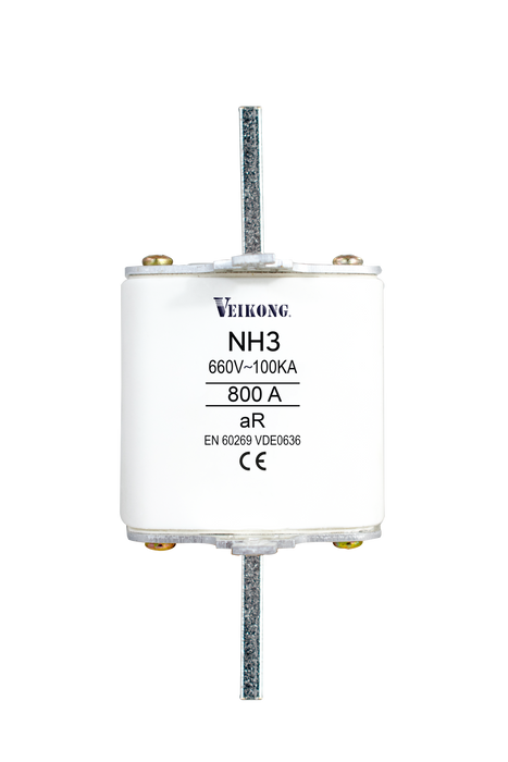 Juego de 3 Fusibles de cuchilla, Tamaño NH3 , Acción Rapida (AR), 690VAC, 800 Amp, 100kA, para variador modelo: VFD500-132G/160PT4