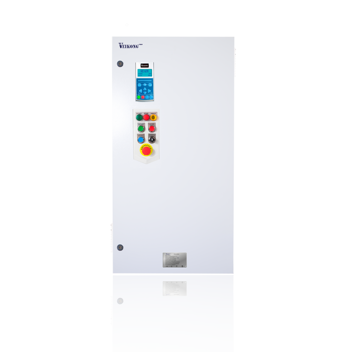 Arrancador Suave en Gabinete VKS-8000-055-T4PRO Trifásico, 380 - 480 VAC, 75 hp. Incluye: Interruptor termomagnético, panel de control, botones e indicador digital, paro de emergencia, y supresor de sobrevoltaje