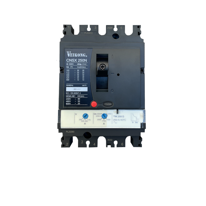 Interruptor termomagnético,en caja moldeada, CNSX250N, 3P , 50 KA a 440V, Tipo. TMD 250-145 Amperes  , aplicable para arrancador: VKS-8000-090-T4/045-T2